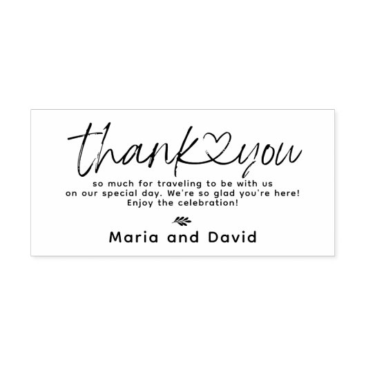 Eenvoudig huwelijk bedankt rubberstempel (Afrduk)