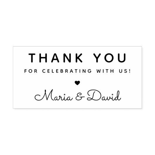 Eenvoudig huwelijk bedankt rubberstempel (Afrduk)