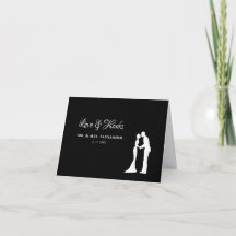 Eenvoudig huwelijk: dank je Black White Bride Groo