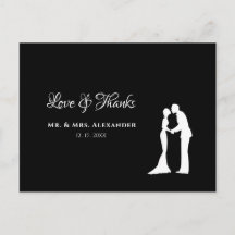 Eenvoudig huwelijk: dank je Black White Bride Groo