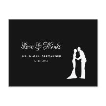 Eenvoudig huwelijk: dank je Black White Bride Groo