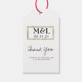 Eenvoudig huwelijk Hartelijk dank voor Faux Gold S Cadeaulabel