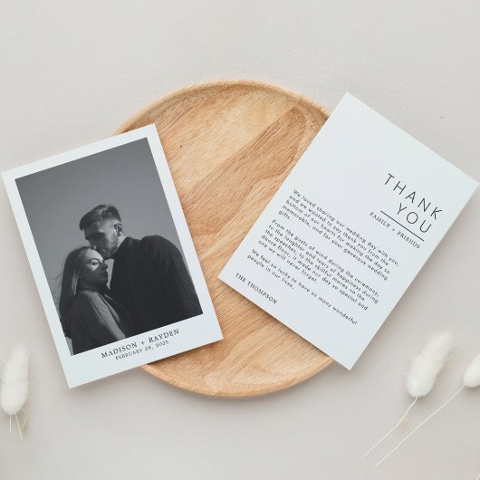 Eenvoudig huwelijk - Hartelijk dank voor uw kaart