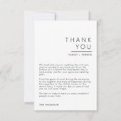 Eenvoudig huwelijk - Hartelijk dank voor uw kaart (Achterkant)