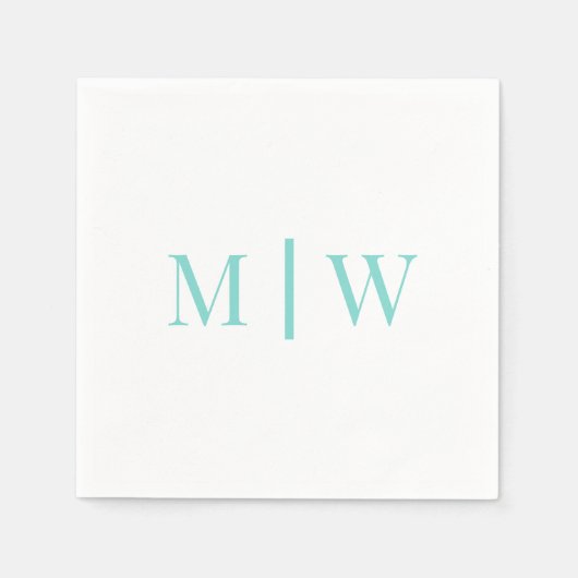 Eenvoudig Huwelijk Koppel 2 Initiele Monogram VS D Servet (Voorkant)