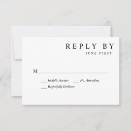 Eenvoudig huwelijk RSVP kaartje