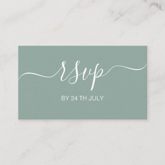 Eenvoudig huwelijk RSVP Sage Green Eucalyptus Informatiekaartje (Voorkant)