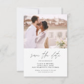 Eenvoudig huwelijk: sla de datum-fotominimalist op save the date (Achterkant)