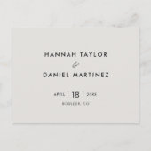 Eenvoudig huwelijk sparen de Datum Aankondigingskaart (Voorkant)