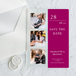 Eenvoudig huwelijk sparen het Afbeelding van de Da Acryl Uitnodigingen<br><div class="desc">Simple Wedding Save The Date Photo Afbeelding Wedding Acrylic Invitations bevat drie van uw favoriete foto's met de tekst "Save the date" in een stijlvol script. Eenvoudig,  modern en elegant voor uw bruiloft. Ontworpen door ©2024 Evco Studio www.zazzle.com/store/evcostudioo</div>