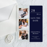 Eenvoudig huwelijk sparen het Afbeelding van de Da Acryl Uitnodigingen<br><div class="desc">Simple Wedding Save The Date Photo Afbeelding Wedding Acrylic Invitations bevat drie van uw favoriete foto's met de tekst "Save the date" in een stijlvol script. Eenvoudig,  modern en elegant voor uw bruiloft. Ontworpen door ©2024 Evco Studio www.zazzle.com/store/evcostudioo</div>