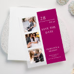 Eenvoudig huwelijk sparen het Afbeelding van de Da Vellum Uitnodigingen<br><div class="desc">Simple Wedding Save The Date Photo Afbeelding Vellum Invitations bevat drie van uw favoriete foto's met de tekst "Save the date" in een stijlvol script. Eenvoudig,  modern en elegant voor uw bruiloft. Ontworpen door ©2024 Evco Studio www.zazzle.com/store/evcostudioo</div>