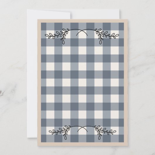 Eenvoudig  huwelijk tussen Gingham en Play Gingham Kaart (Achterkant)