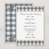 Eenvoudig  huwelijk tussen Gingham en Play Gingham Kaart (Voorkant / Achterkant)