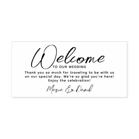 Eenvoudig huwelijk welkom Hartelijk dank Rubberstempel (Afrduk)