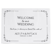 Eenvoudig huwelijk zwart en wit groot cadeauzakje (Voorkant)