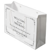 Eenvoudig huwelijk zwart en wit groot cadeauzakje (Voorkant Gekanteld)