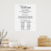 Eenvoudig huwelijksceremonieprogramma bord poster (Keuken)