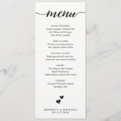 Eenvoudig huwelijksmenu Elegant script Menu (Voorkant)