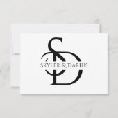 Eenvoudig huwelijksmonogram gepersonaliseerd met n bedankkaart (Achterkant)