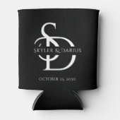 Eenvoudig huwelijksmonogram gepersonaliseerd met n blikjeskoeler (Voorkant)