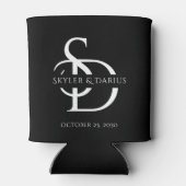 Eenvoudig huwelijksmonogram gepersonaliseerd met n blikjeskoeler (Achterkant)