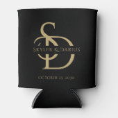 Eenvoudig huwelijksmonogram gepersonaliseerd met n blikjeskoeler (Voorkant)