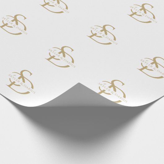 Eenvoudig huwelijksmonogram gepersonaliseerd met n cadeaupapier (Hoek)
