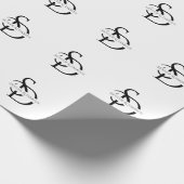 Eenvoudig huwelijksmonogram gepersonaliseerd met n cadeaupapier (Hoek)