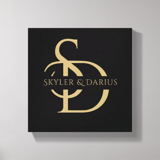 Eenvoudig huwelijksmonogram gepersonaliseerd met n canvas afdruk (Voorkant)