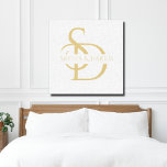 Eenvoudig huwelijksmonogram gepersonaliseerd met n canvas afdruk<br><div class="desc">Vier uw speciale dag met de witte en gouden eenvoudige bruiloft Monogram gepersonaliseerd met naam Canvas Print. Dit prachtige stuk muurkunst is ontworpen om een vleugje elegantie en personalisatie aan elk huis toe te voegen. Met een chique wit en goud kleurenschema, deze canvas print toont uw aangepaste monogram en namen,...</div>