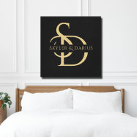 Eenvoudig huwelijksmonogram gepersonaliseerd met n