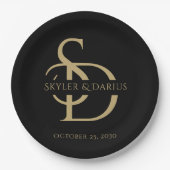 Eenvoudig huwelijksmonogram gepersonaliseerd met n papieren bordje (Voorkant)