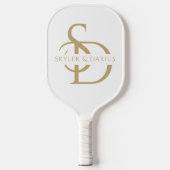 Eenvoudig huwelijksmonogram gepersonaliseerd met n pickleball paddle (Voorkant)