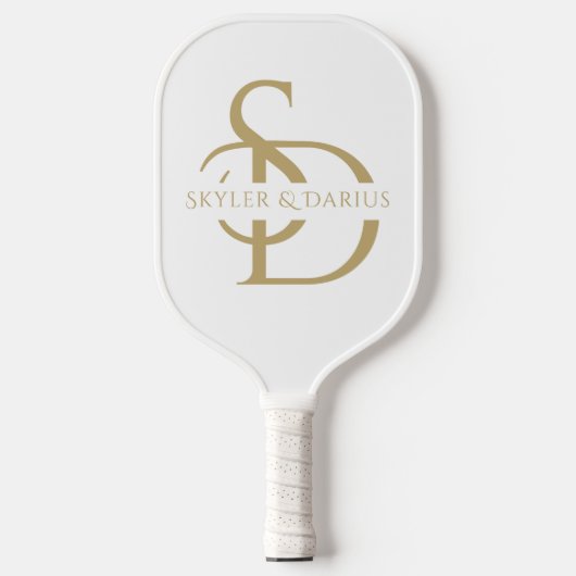 Eenvoudig huwelijksmonogram gepersonaliseerd met n pickleball paddle (Voorkant)