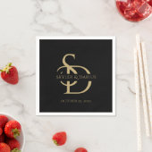 Eenvoudig huwelijksmonogram gepersonaliseerd met n servet (Insitu)