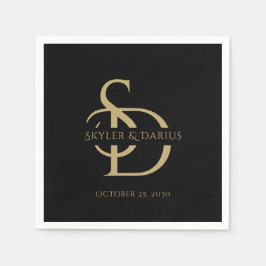 Eenvoudig huwelijksmonogram gepersonaliseerd met n servet