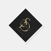 Eenvoudig huwelijksmonogram gepersonaliseerd met n servet (Hoek)