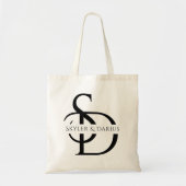 Eenvoudig huwelijksmonogram gepersonaliseerd met n tote bag (Voorkant)