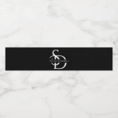 Eenvoudig huwelijksmonogram gepersonaliseerd met n waterfles etiket (Enkel label)