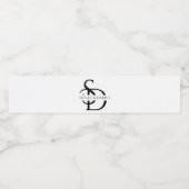 Eenvoudig huwelijksmonogram gepersonaliseerd met n waterfles etiket (Enkel label)