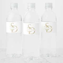 Eenvoudig huwelijksmonogram gepersonaliseerd met n waterfles etiket