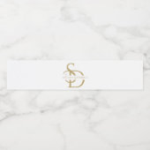 Eenvoudig huwelijksmonogram gepersonaliseerd met n waterfles etiket (Enkel label)