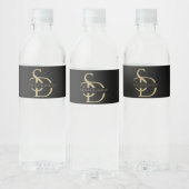 Eenvoudig huwelijksmonogram gepersonaliseerd met n waterfles etiket (Flessen)