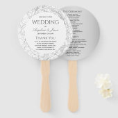 Eenvoudig Huwelijksprogramma Handwaaier (Voorkant en achterkant)