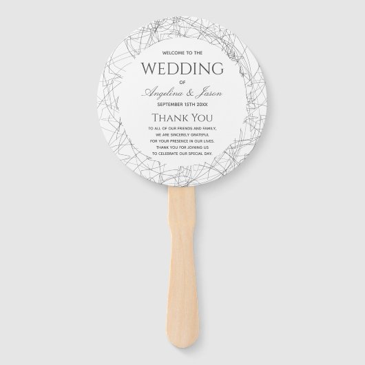 Eenvoudig Huwelijksprogramma Handwaaier (Voorkant)