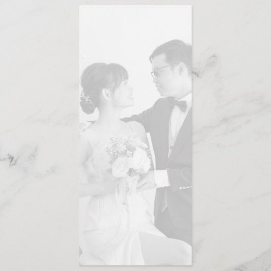 Eenvoudig huwelijksprogramma met foto programmakaart (Achterkant)