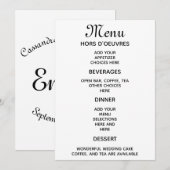 Eenvoudig huwelijksreceptie menu (Voorkant / Achterkant)