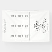Eenvoudig Huwelijksscript Zwarte Menu Spandoek (Horizontaal)