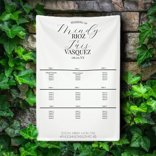 Eenvoudig Huwelijksscript Zwarte Menu Spandoek